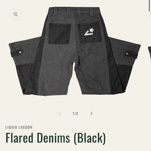 Size 36” | Liquid Lagoon “Grey & Black” Jeans